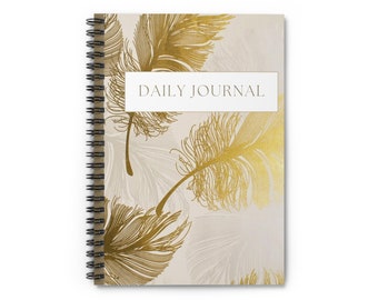 Golden Leaf Daily Journal Spiral Notebook - Ruled Line