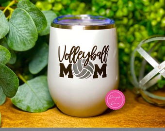 Volleyball Mom Wine Tumbler, Sports Team Mom Gift