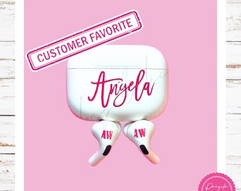 Personalized AirPod Pro Case Decal, Custom Name Sticker