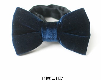 navy velvet bow tie, fancy wedding bowties for groom, mens dark blue bowtie, deep navy bowtie for kids boys baby, black tie event, GALA prom