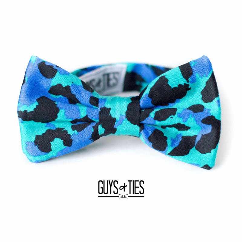 mens leopard bow tie