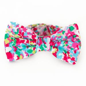 colorful confetti bow tie, pink and blue bow ties, paint splatter bow tie for men, boys multicolor bow tie, fun birthday bow tie, dog bowtie