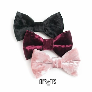 crushed velvet bow tie, prom bowtie, fancy bow ties for men, wedding bow tie, dusty rose bow tie, burgundy bowties, black velvet bow ties