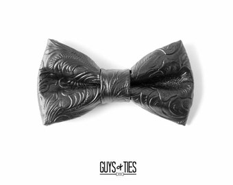 black faux leather bow tie, vegan leather bowties, groom bow ties, paisley bow ties for men, black tie optional, wedding, women, boys