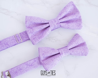 lavender bow tie, daddy and me bowtie, father son bow ties, purple wedding bow tie, ring bearer bow tie, lilac bow ties for men, boys bowtie