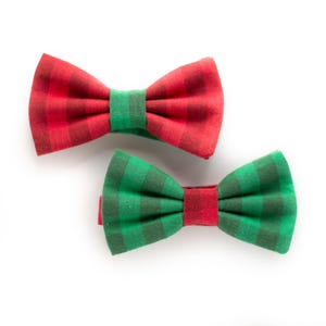 Christmas bow tie, green red bow ties, checkered bow ties for men, boys holiday bowties, mix and match, plaid bow ties, kids toddler dog tie
