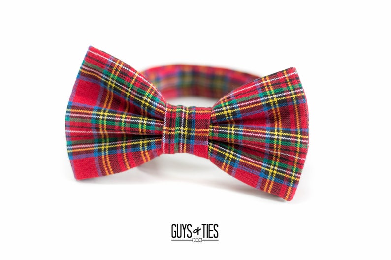 red tartan plaid bow tie and suspender set, Christmas bow ties, mens holiday plaid bow ties, boys plaid suspenders, kids madras bowtie image 4