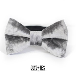 noeud papillon argenté en velours écrasé, noeuds papillon gris pour homme, noeud papillon de bal de promo fantaisie, noeud papillon en velours de mariage, noeuds papillon pour événement GALA, élégant noeud papillon surdimensionné