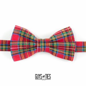 red tartan plaid bow tie and suspender set, Christmas bow ties, mens holiday plaid bow ties, boys plaid suspenders, kids madras bowtie image 7