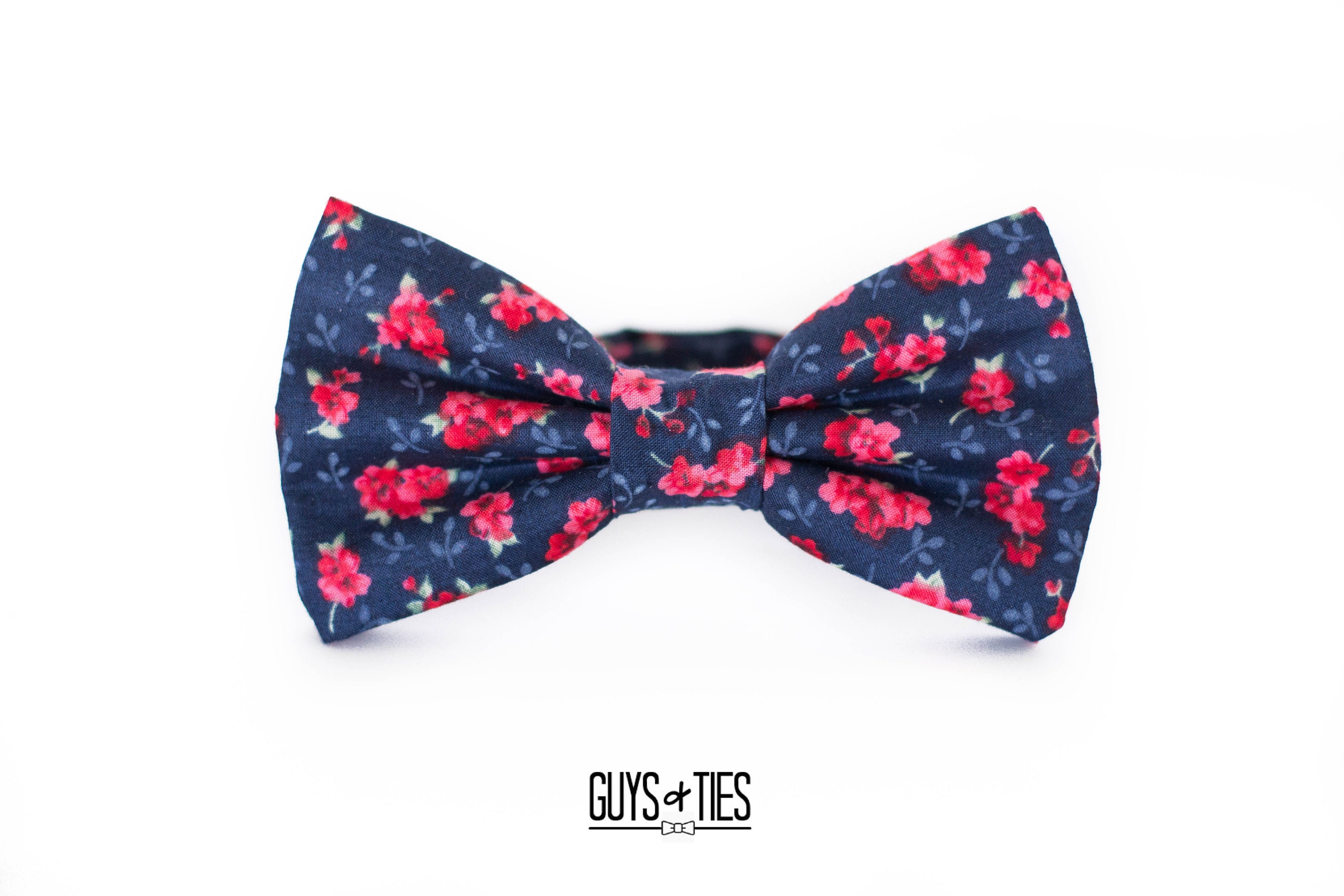 Navy coral bow deals tie