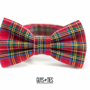 red tartan plaid bow tie and suspender set, Christmas bow ties, mens holiday plaid bow ties, boys plaid suspenders, kids madras bowtie image 6