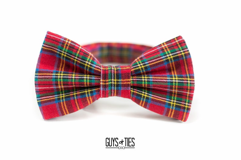 red tartan plaid bow tie and suspender set, Christmas bow ties, mens holiday plaid bow ties, boys plaid suspenders, kids madras bowtie image 6