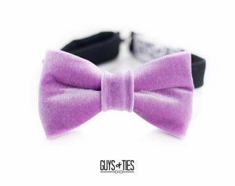 lilac purple velvet bow tie, pastel velvet bow tie for men, velvet wedding bow ties, purple groomsman bow ties, elegant lavender boys bowtie