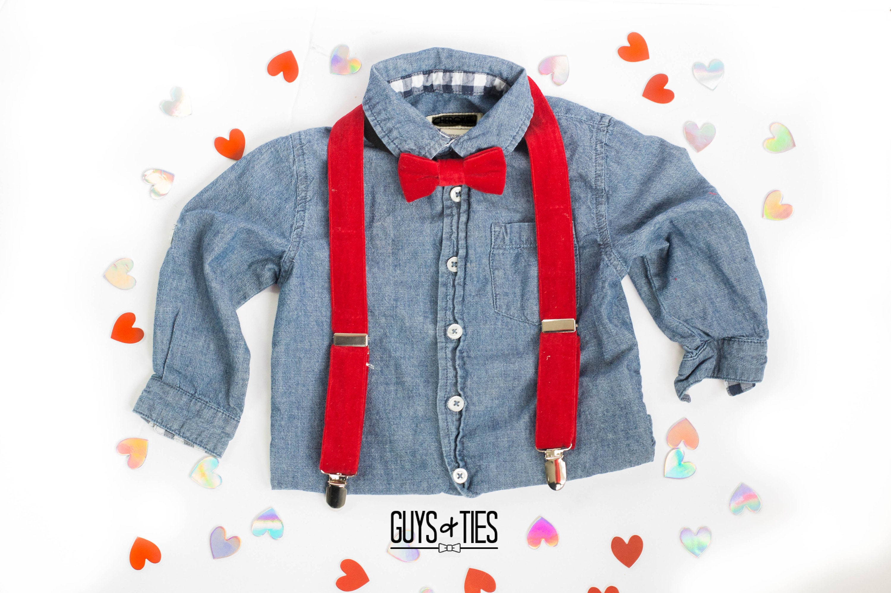 Red Velvet Bow Tie and Suspender Set Boys Easter Outfit Baby Etsy