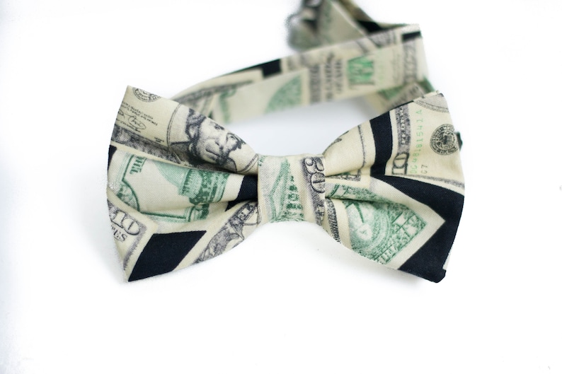Green money bow tie dollar bill bow ties mens funny bowtie | Etsy