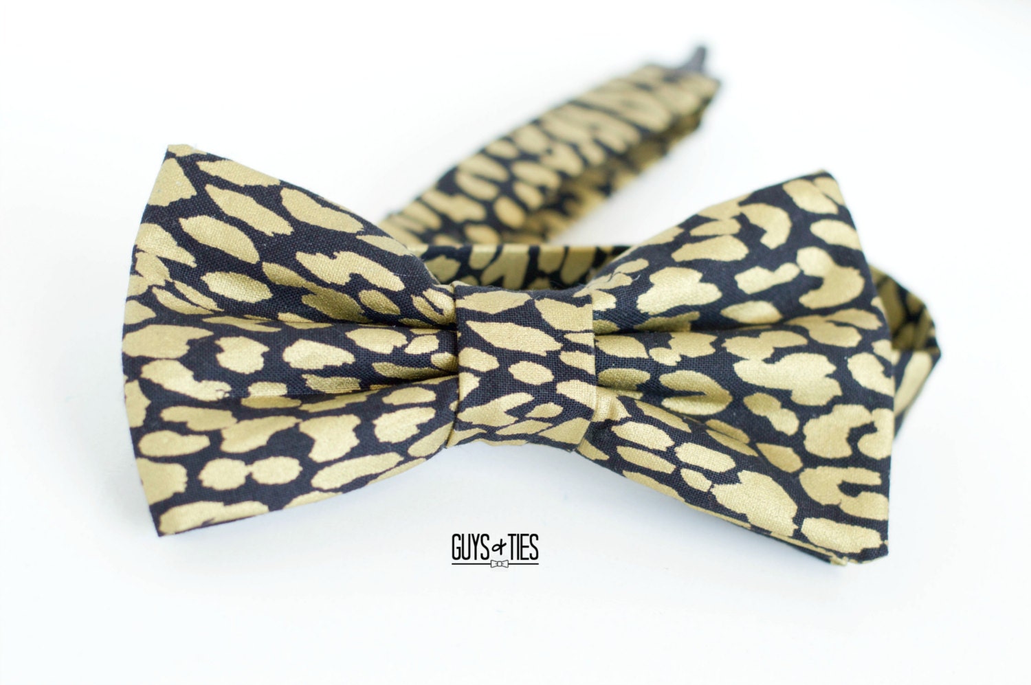 Black and Gold Bow Tie Cheetah Bow Tie Bow Ties for Men - Etsy