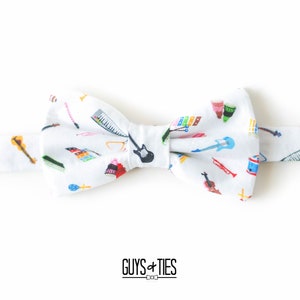 musical instrument bow tie, mini music symbol bow ties, music concert bowties, band nerd bow ties, fun colorful bow ties for men and kids