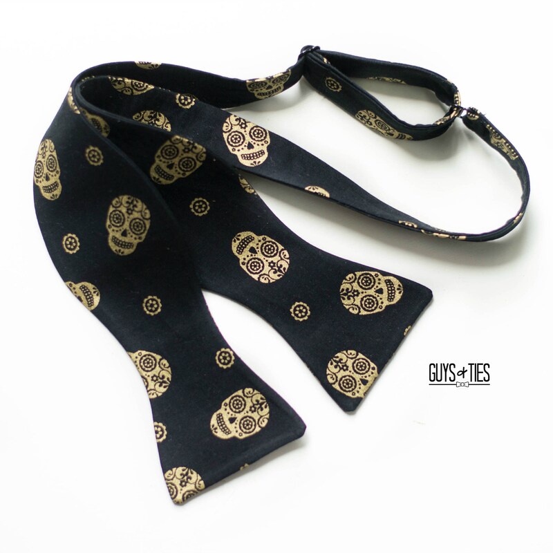 mens skull bow ties