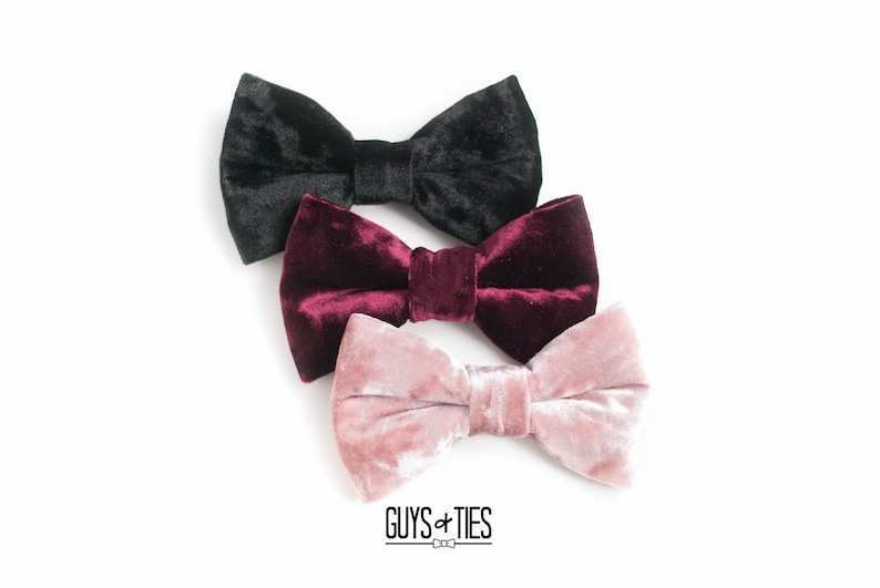Bow Tie with Adjustable Band Boys Quilted Velvet Bowtie