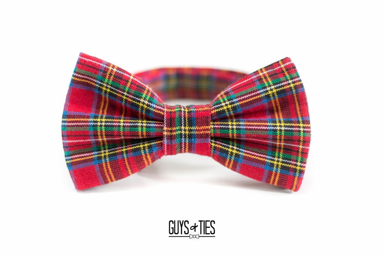 red tartan plaid bow tie and suspender set, Christmas bow ties, mens holiday plaid bow ties, boys plaid suspenders, kids madras bowtie image 3