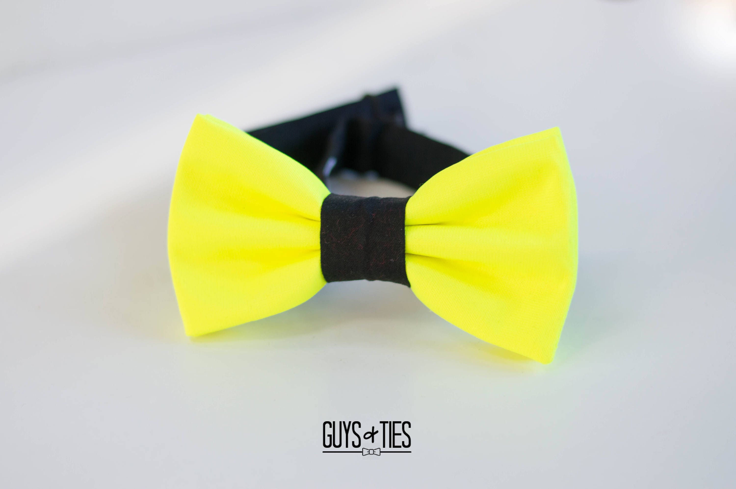 Neon Yellow Bow Tie Bow Ties for Men Boys Highlighter Bow Etsy