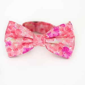 coral pink floral bow tie, bright watercolor bow tie, flower bow ties for men, groom wedding bow tie, father son bowtie, floral dog bow ties