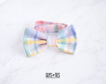 Easter plaid bow tie, pastel checkered bow ties, father and son bowties, daddy and me bowtie, colorful spring bow tie, bow ties for kids