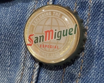 Pin's pour capsules de bouteilles San Miguel | Deux variantes | Fabriqué aux Philippines
