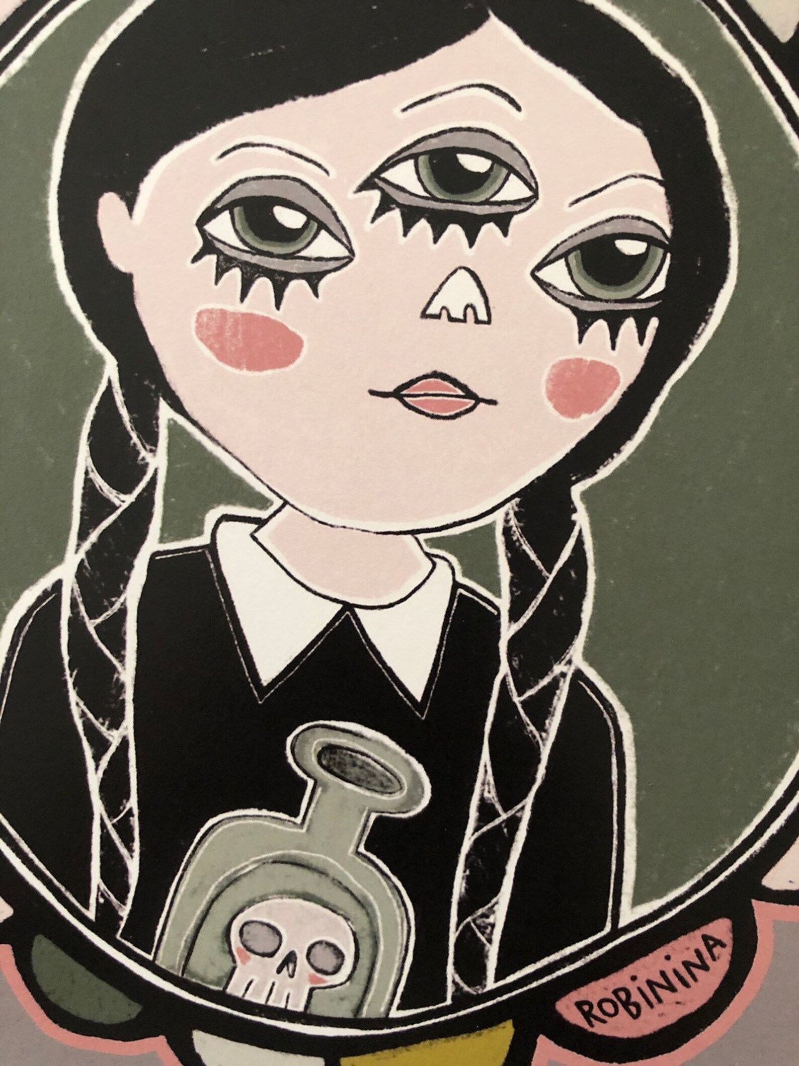 Wednesday Addams Addams Family poison bottle 8x8 print - Etsy Nederland