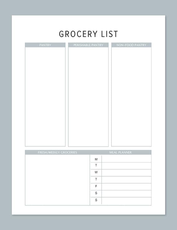 Grocery Shopping List Pantry Keeper Editable Printable Etsy