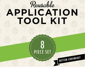 Henna Application 8-Piece Toolkit: Brushes, Bowl, Clips & Comb