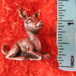 Deer Fawn Figurine Bambi Pewter Polished Miniature Animal Forest Woodland Creature