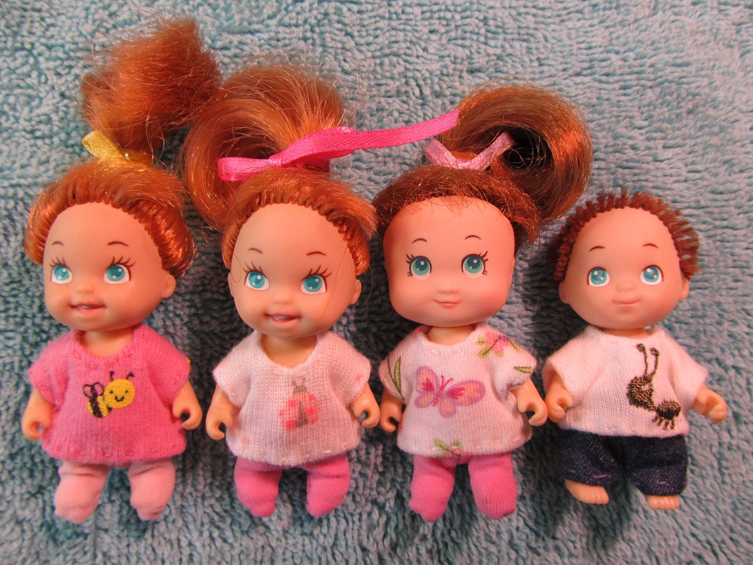 Quints Dolls Quadruplet Babies W red Auburn Ginger Hair 3 Girls 1 Boy