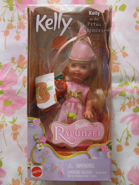Poupée Barbie Petal Princess Raiponce - Kelly & Shelly - Mattel 2001 - Boîte Vintage