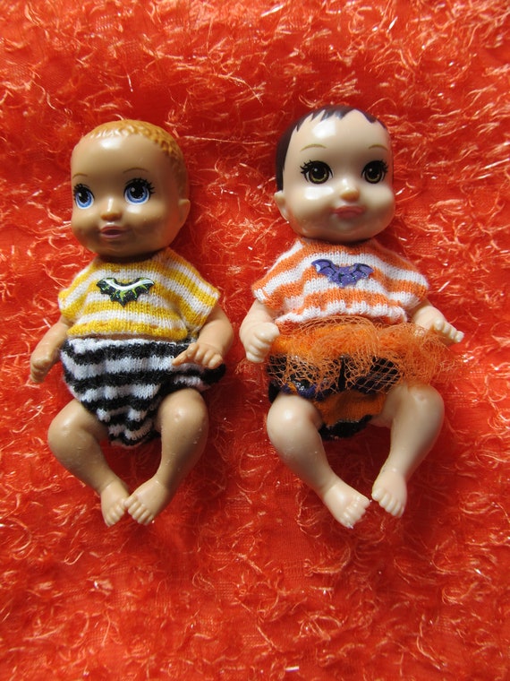 Barbie Baby Doll Twin Boy Girl Halloween Clothes W bats Stripes