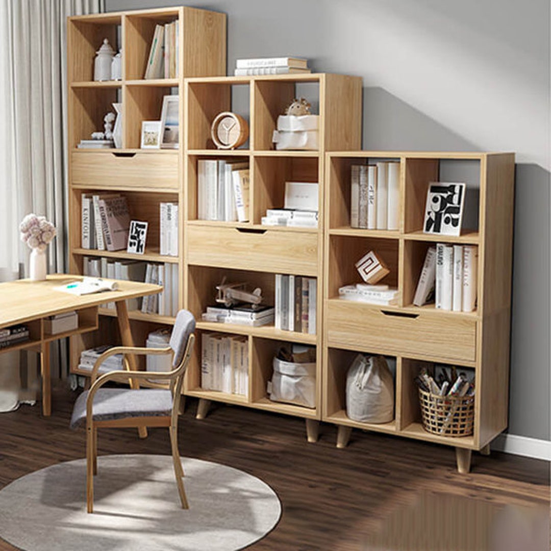 Deskvue Minimal Bookshelf Stand Alone Book Case Kids Etsy