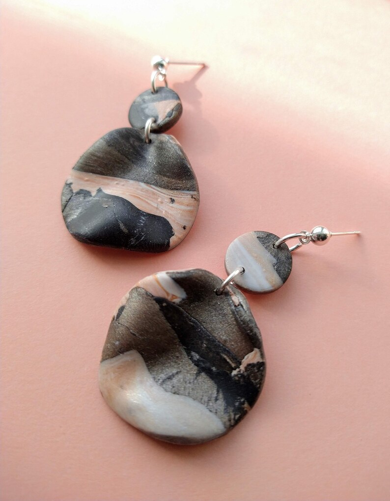 The Avi Quartz Collection Dangle Handmade polymer clay earrings