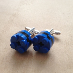 Retro Cufflinks, &#39;Black and Blue&#39;