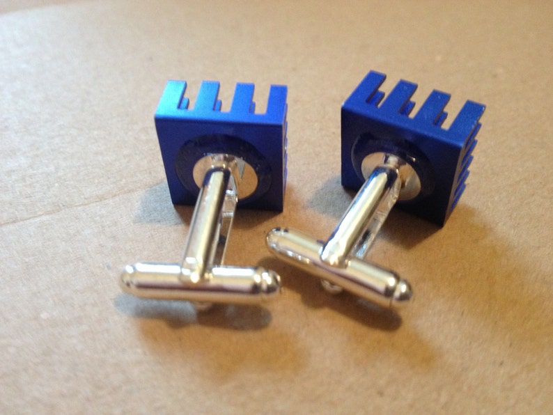 Aluminium Heatsink Cufflinks Raspberry Pi anodized