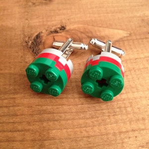 Custom Cufflinks, &#39;Green, Red, Grey&#39;