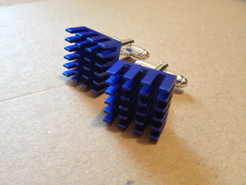 Aluminium Heatsink Cufflinks Raspberry Pi anodized
