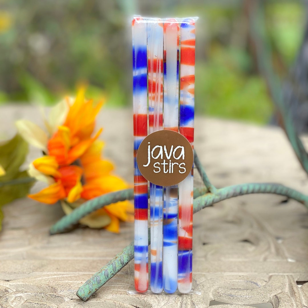 FIRE AND ICE Glass Swizzle Stick/beautiful and Unique Coffee Etsy