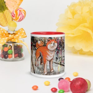 Akita Inu Mug with Color Inside - original design YesDogStuff