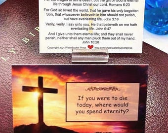 Salvation Scripture Cards, Pocket Cards, Evangelism Tracts, Christian Cards, 50 Cards, 3.5x2", All Same Design