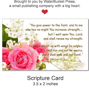 Scripture Cards, Isaiah 40:31, You Give Power to the Faint, I Shall Mount Up with Wings as Eagles, Bible  God's Promises, 3.5x2", 10 Cards