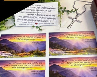 La prière d'un pécheur, Cartes bibliques, Cartes de prière du salut, Tracts évangéliques, Versets de la Bible, Amour de Dieu, 50 cartes