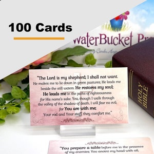Psalm 23 Pocket Size Scripture Card, 100 Bible Verse Cards, The Lord is My Shepherd
