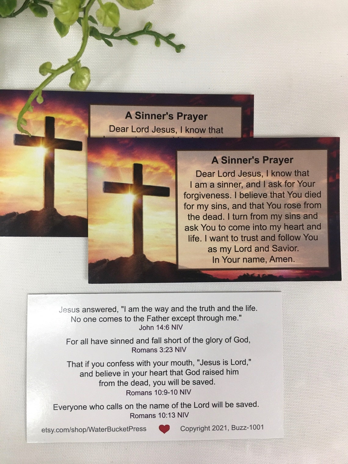 A Sinner's Prayer Scripture Cards Salvation Bible | Etsy
