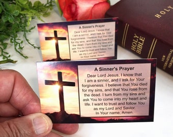 A Sinner's Prayer Scripture Cards, Salvation, Bible Verses, God's Love, Revised with King James Translation, 25 cards