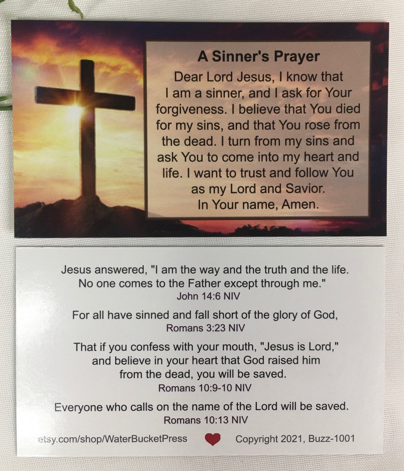 A Sinner s Prayer Scripture Cards Salvation Bible Etsy